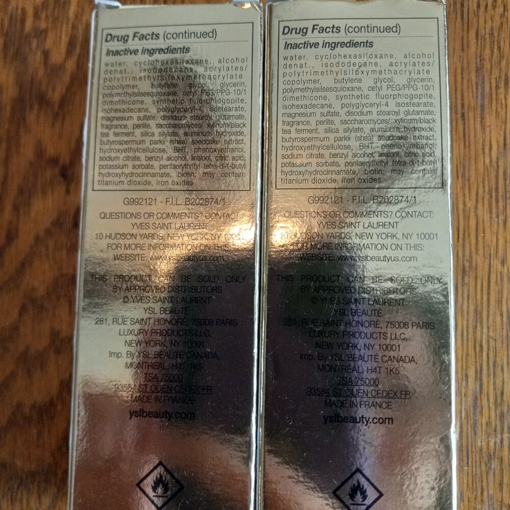 NIB Lot of 2 YSL All Hours Foundation B80 Chocolate .84oz each - Picture 9 of 16